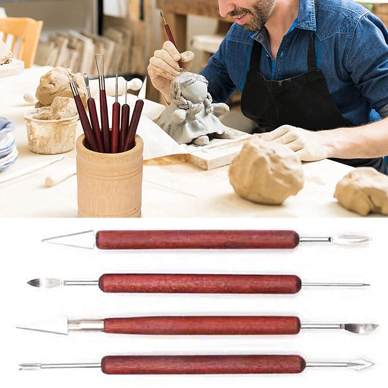 6PCS Sculpting Pottery Clay To - Wood Chisel Set 评论和价格