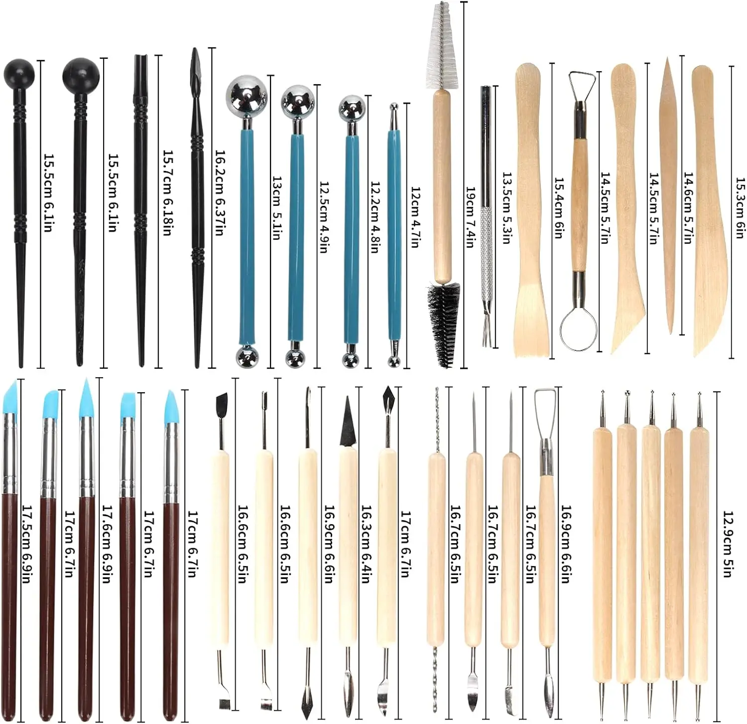 8-61PCS Pottery Tool Set - Cer - Wood Chisel Set 评论和价格