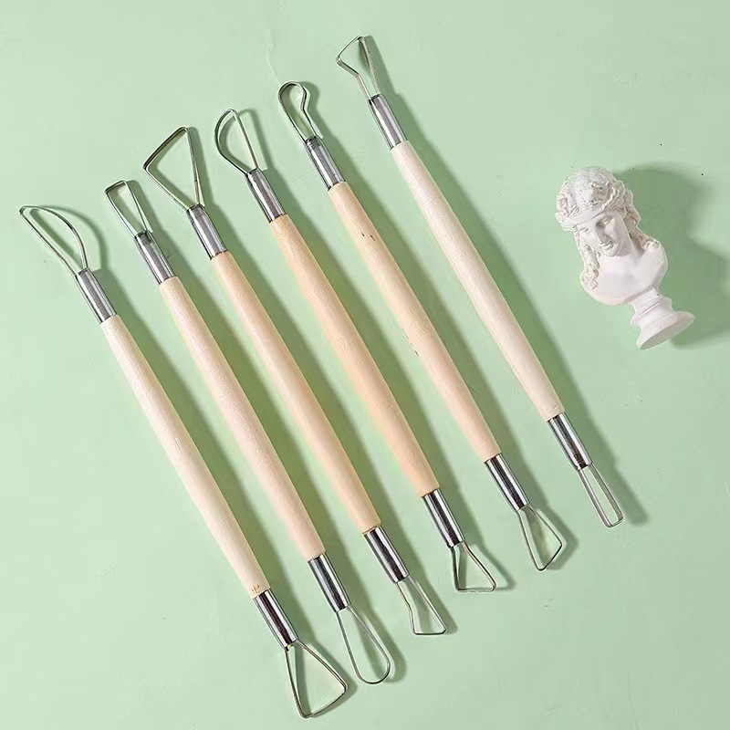 6PCS wooden handle wax pottery - Wood Chisel Set 评论和价格